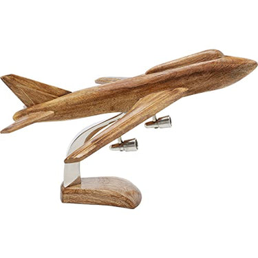 Kare Design Deko Objekt Wood Plane, Braun, Deko Objekt, Mabgoholz, aluminium, handgearbeitet, 25x37x39 cm (H/B/T) im Sale